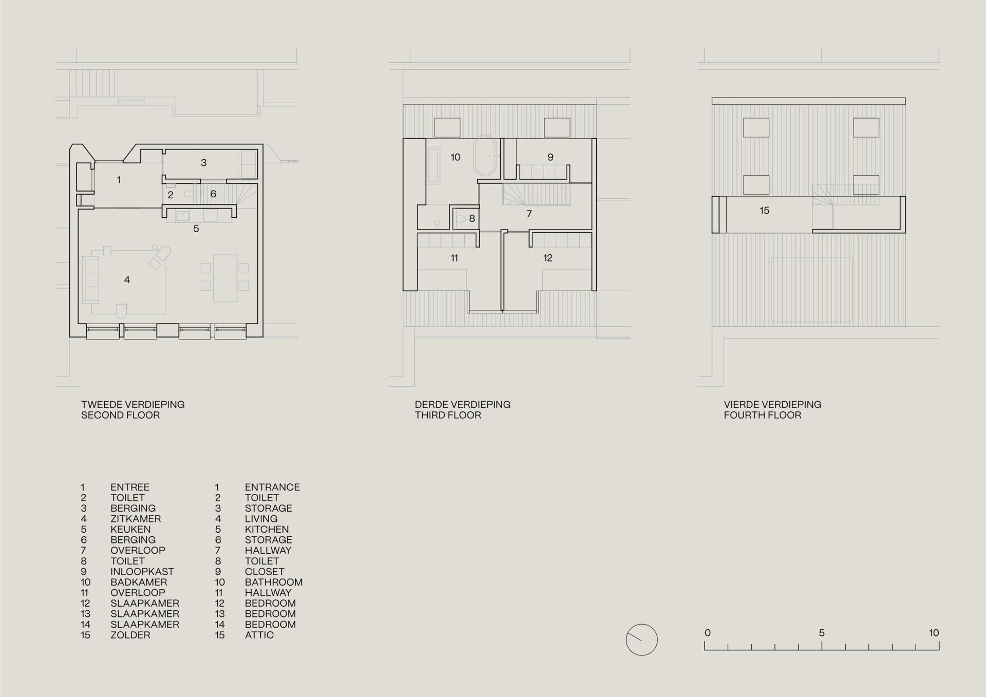 Plattegronden van het Rosa klooster GDL Maisonette Amsterdam maatwerk interieur door COAST