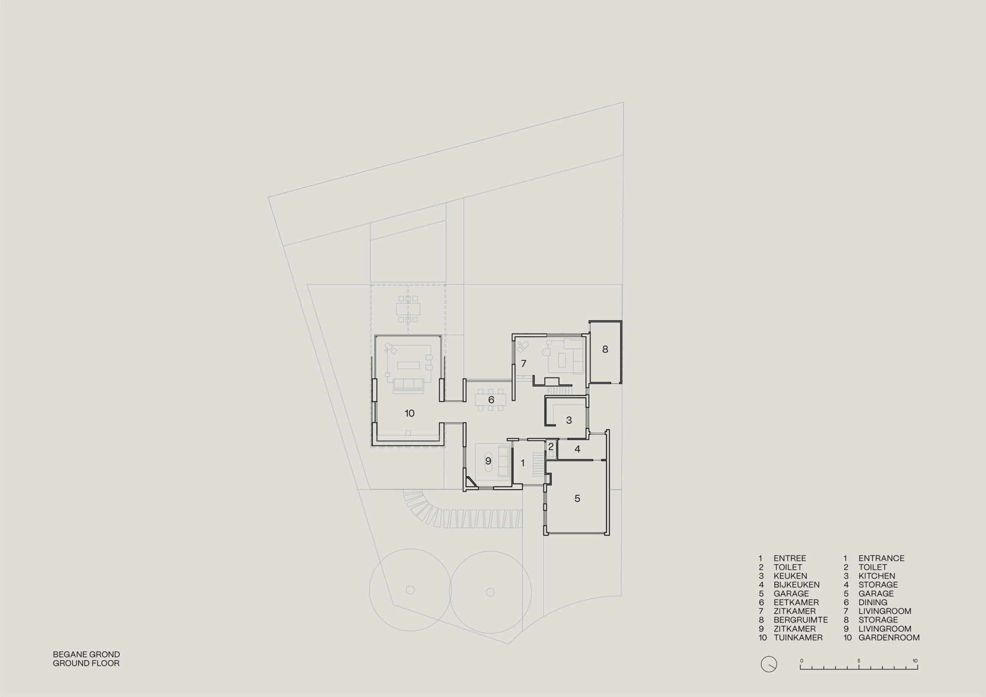 Plattegrond met tuinkamer van D Residence Alkmaar door COAST