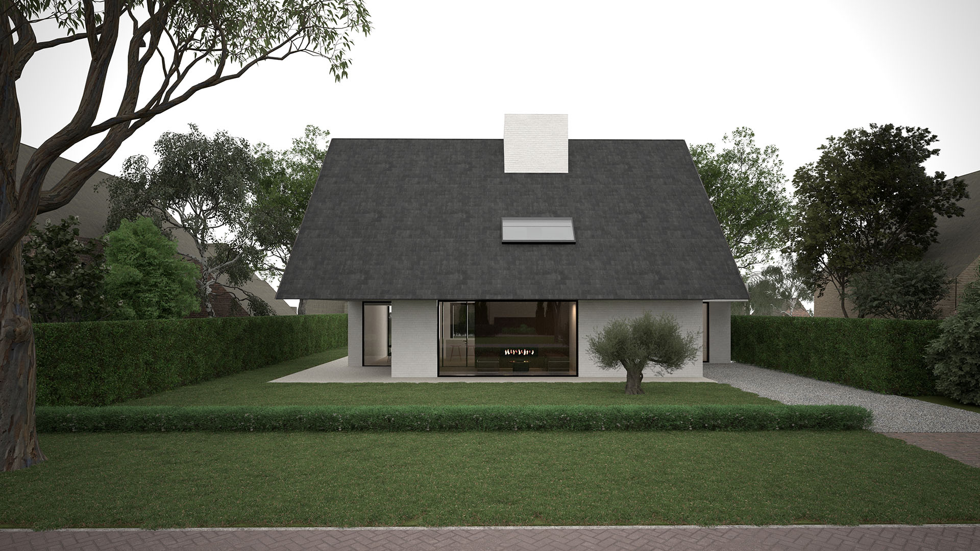 O Residence Zicht op tuin en zijgevel met Petersen Cover afwerking - COAST